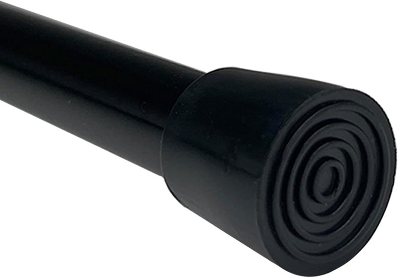 Caserry Tension Rod Adjustable Spliceable 30-42 Inches, 0.63" Diameter Spring Short Rod No Drill, Small Extendable Rod for Bathroom, Window, Kitchen, Closet, Room Divider, 0.83" Non-Slip Caps, Black - Image 1